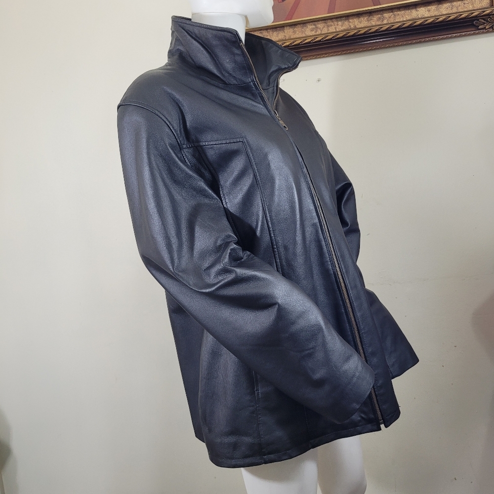 Kc collection black leather jacket size XL - Picture 6 of 10